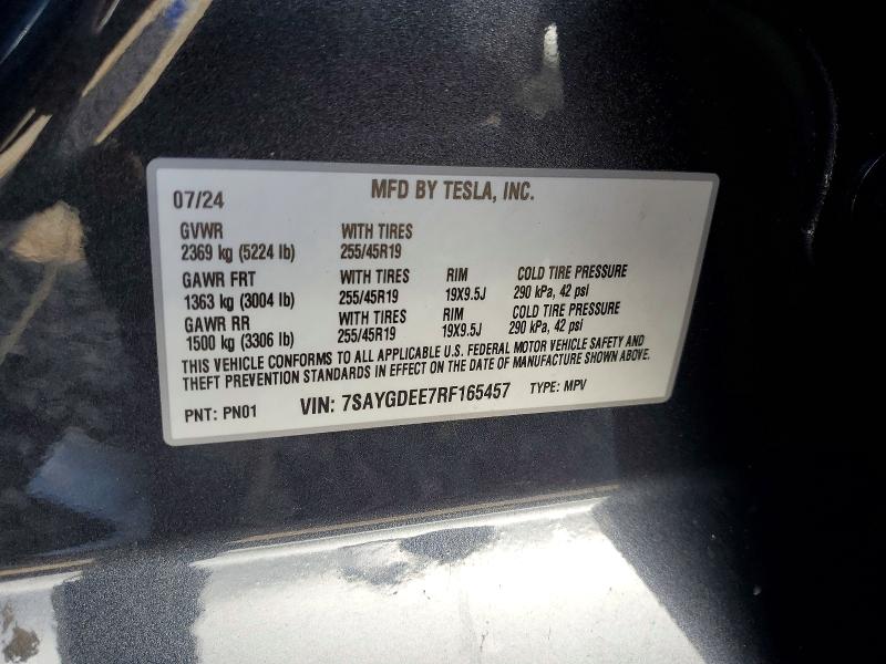 Aukcja sprzedaży 2024 Tesla Model Y, vin: 7SAYGDEE7RF165457, numer aukcji: 65907676