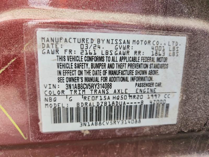 Продажа на аукционе авто 2024 Nissan Sentra, vin: 3N1AB8CV5RY314088, номер лота: 61618276