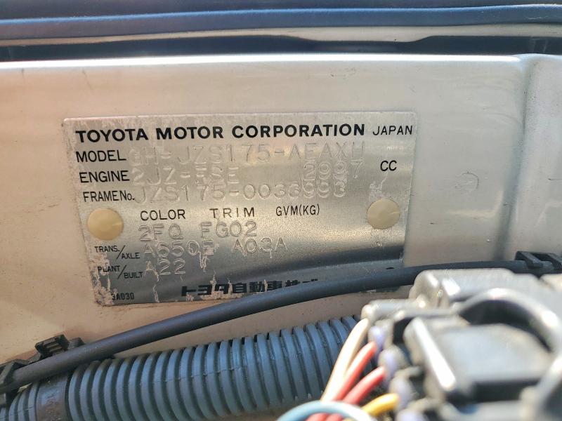 59400746 :رقم المزاد ، JZS1750033993 vin ، 2000 Toyota Alavon مزاد بيع