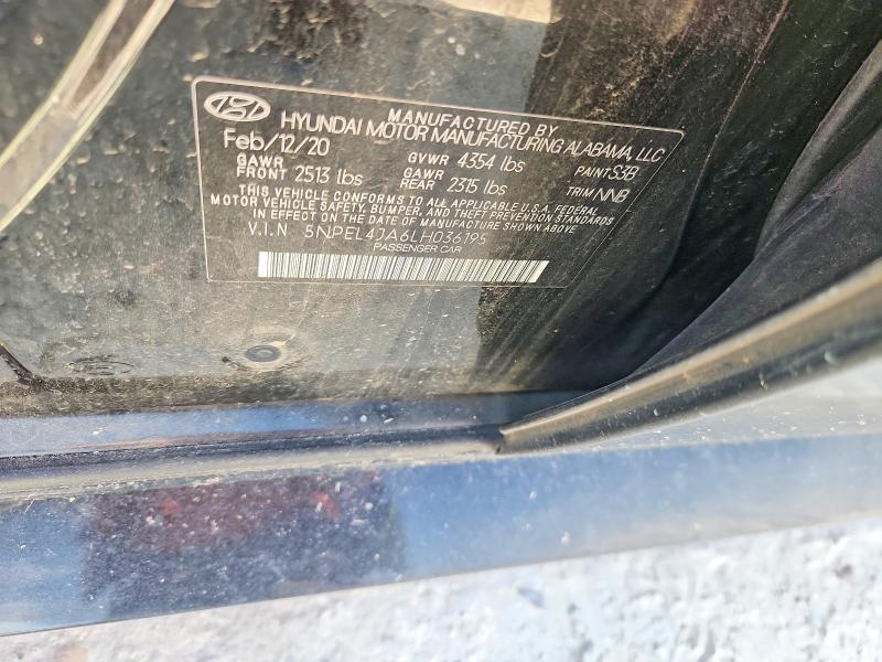 2020 Hyundai Sonata მანქანა იყიდება აუქციონზე, vin: 5NPEL4JA6LH036195, აუქციონის ნომერი: 65613566