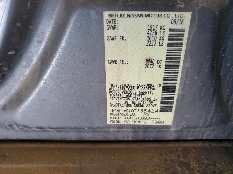 64143126 :رقم المزاد ، 1N4AL3AP7GC255414 vin ، 2016 Nissan Altima مزاد بيع