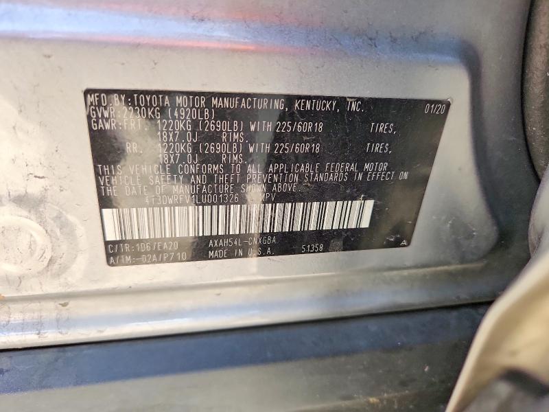 Продажа на аукционе авто 2020 Toyota Rav4, vin: 4T3DWRFV1LU001326, номер лота: 66302206