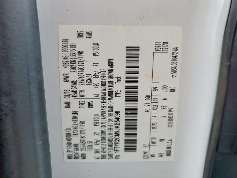 Продажа на аукционе авто 2018 Ford Transit, vin: 1FTYR2CM9JKB54098, номер лота: 63885936