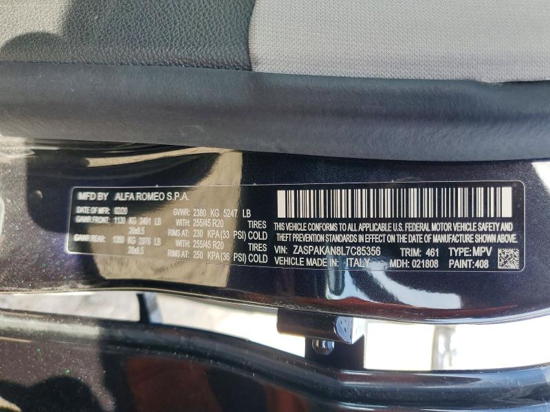Продаж на аукціоні авто 2020 Alfa Romeo Stelvio, vin: ZASPAKAN8L7C85356, номер лоту: 64734566