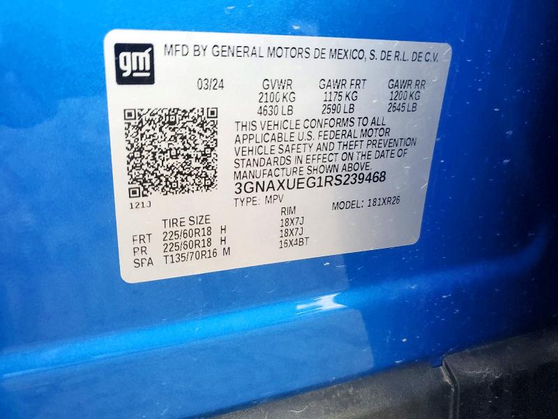 Продаж на аукціоні авто 2024 Chevrolet Equinox, vin: 3GNAXUEG1RS239468, номер лоту: 64948566