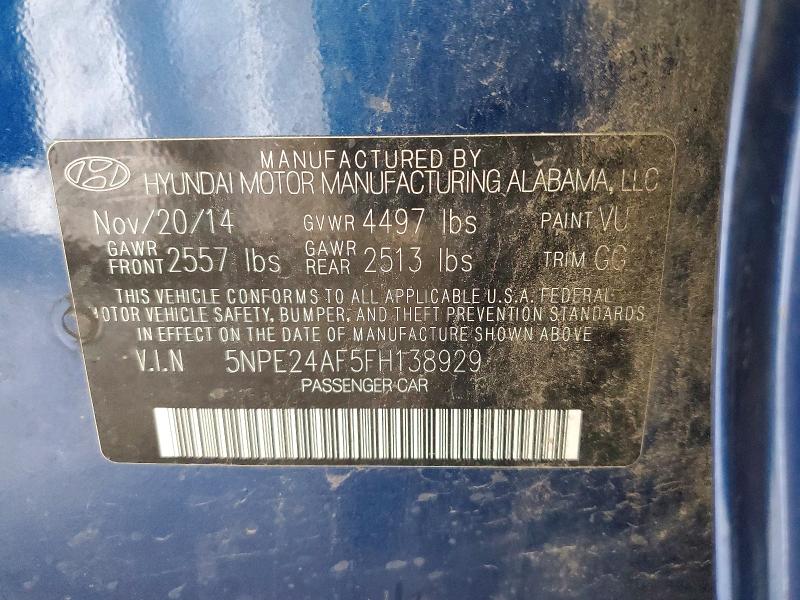 Aukcja sprzedaży 2015 Hyundai Sonata, vin: 5NPE24AF5FH138929, numer aukcji: 66175366