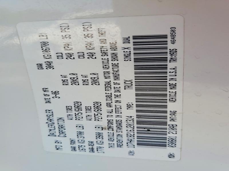Aukcja sprzedaży 2006 Dodge Ram 1500, vin: 1D7HA18216J201314, numer aukcji: 65342186