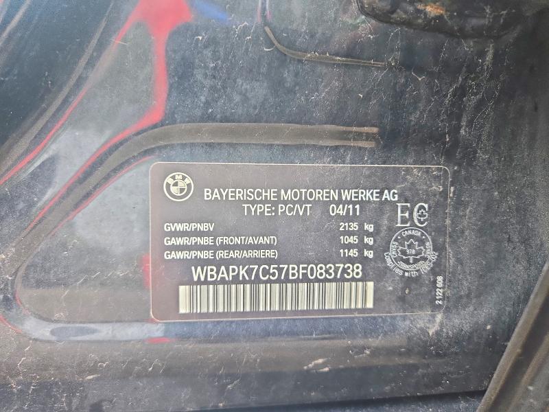 66122256 :رقم المزاد ، WBAPK7C57BF083738 vin ، 2011 Bmw 328 مزاد بيع