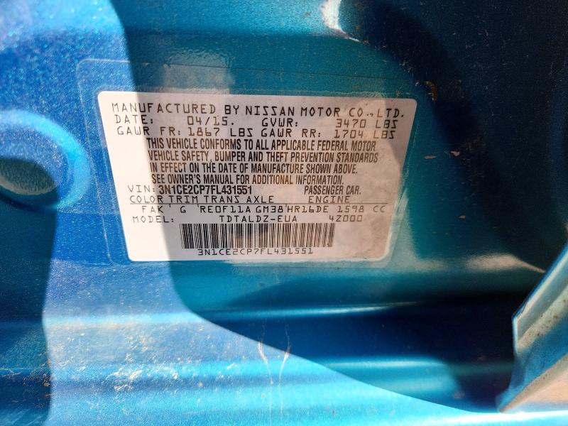 Продаж на аукціоні авто 2015 Nissan Versa Note, vin: 3N1CE2CP7FL431551, номер лоту: 65485776