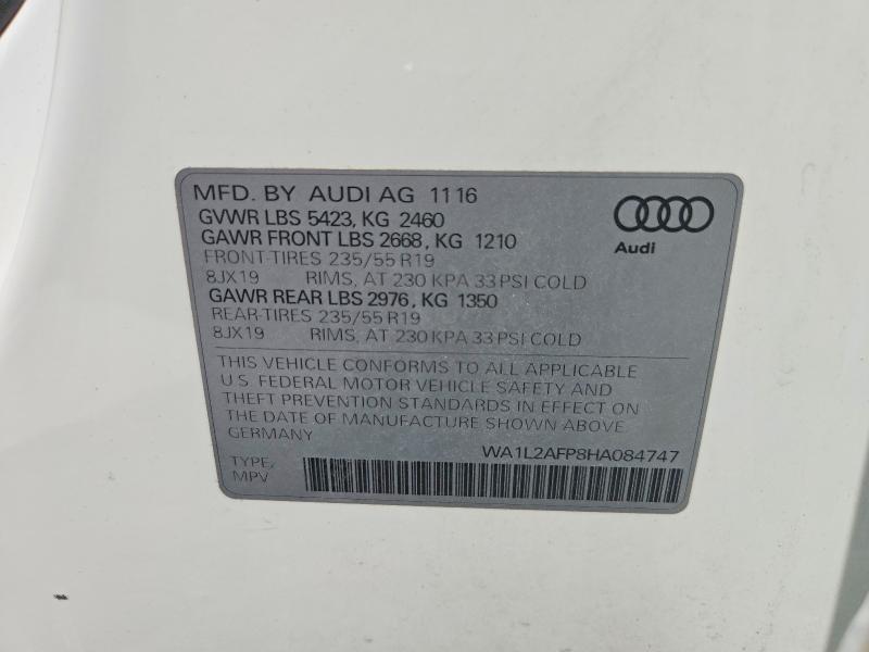 64851716 :رقم المزاد ، WA1L2AFP8HA084747 vin ، 2017 Audi Q5 مزاد بيع