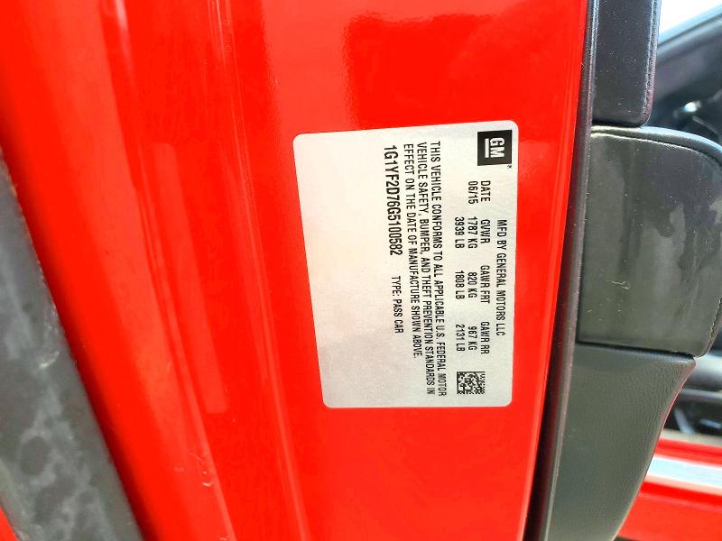 Продажа на аукционе авто 2016 Chevrolet Corvette, vin: 1G1YF2D76G5100582, номер лота: 64427636