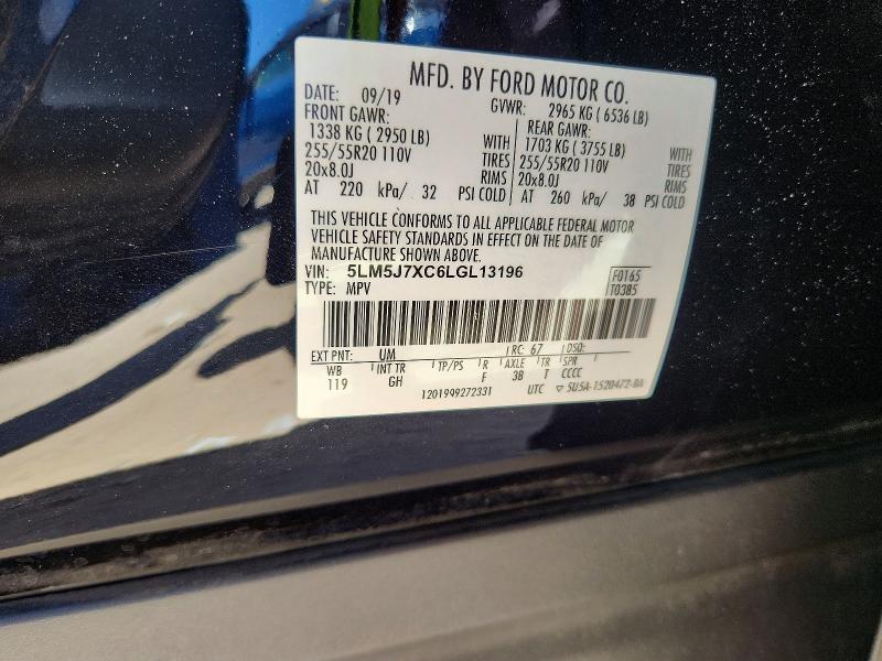 Продаж на аукціоні авто 2020 Lincoln Aviator, vin: 5LM5J7XC6LGL13196, номер лоту: 65509426