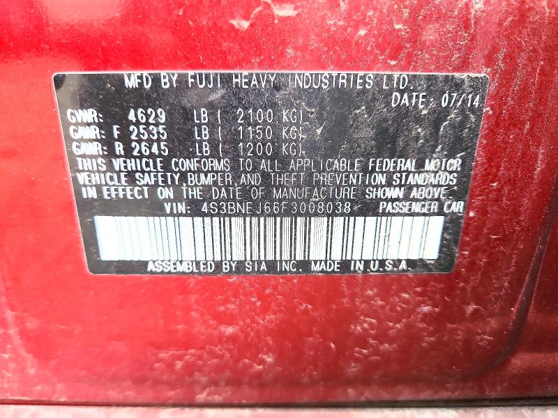 Aukcja sprzedaży 2015 Subaru Legacy, vin: 4S3BNEJ66F3008038, numer aukcji: 66721196