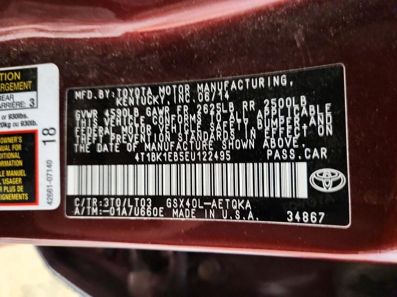Продажа на аукционе авто 2014 Toyota Avalon, vin: 4T1BK1EB5EU122495, номер лота: 66265906