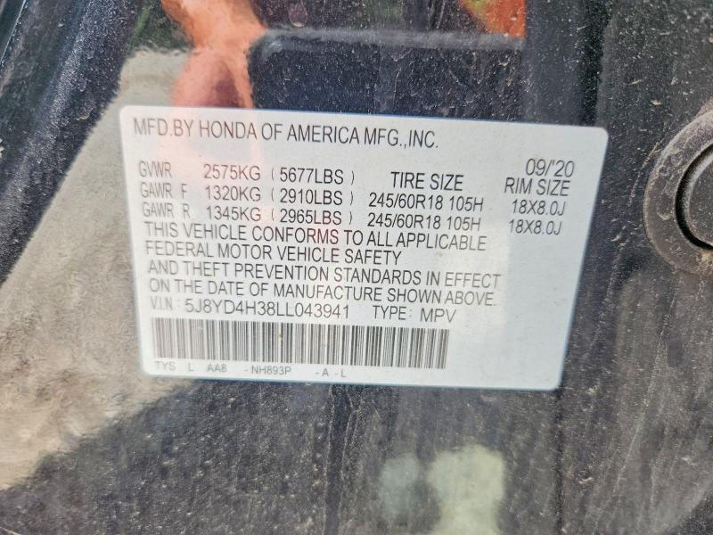 Aukcja sprzedaży 2020 Acura Mdx, vin: 5J8YD4H38LL043941, numer aukcji: 65786756