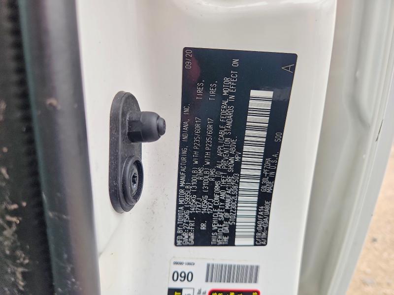 2020 Toyota Sienna მანქანა იყიდება აუქციონზე, vin: 5TDZZ3DC2LS087503, აუქციონის ნომერი: 64303006