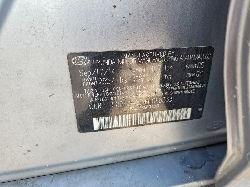 2015 Hyundai Sonata მანქანა იყიდება აუქციონზე, vin: 5NPE34AFXFH088333, აუქციონის ნომერი: 66964666