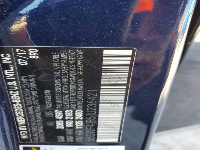 2018 Mercedes-benz C მანქანა იყიდება აუქციონზე, vin: 55SWF4JB5JU236421, აუქციონის ნომერი: 64119306