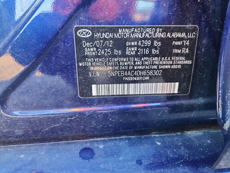 Продажа на аукционе авто 2013 Hyundai Sonata, vin: 5NPEB4AC4DH658302, номер лота: 64272046