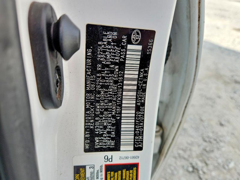 66632926 :رقم المزاد ، 4T1BF1FK9GU131612 vin ، 2016 Toyota Camry مزاد بيع