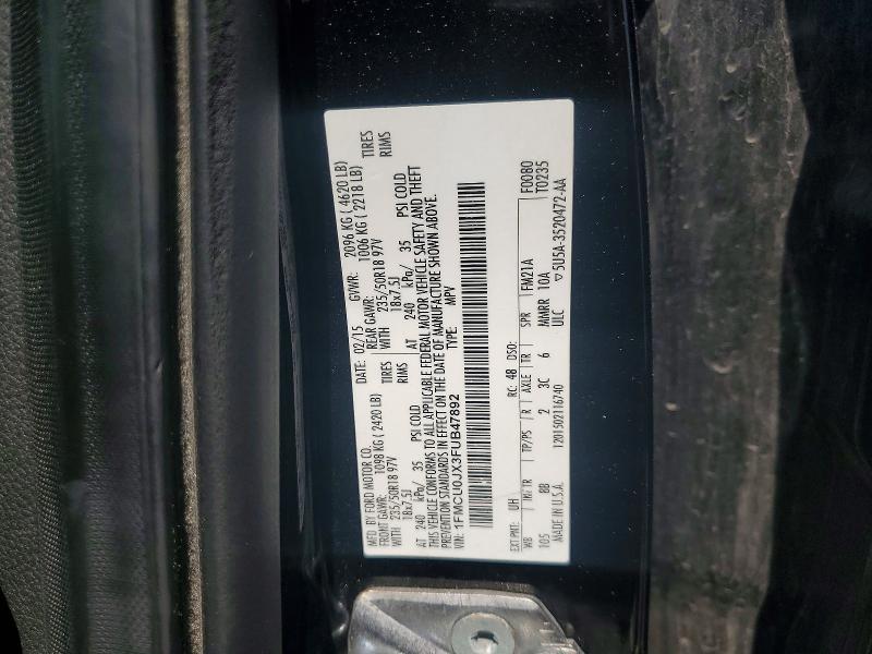 Продажа на аукционе авто 2015 Ford Escape, vin: 1FMCU0JX3FUB47892, номер лота: 64076006