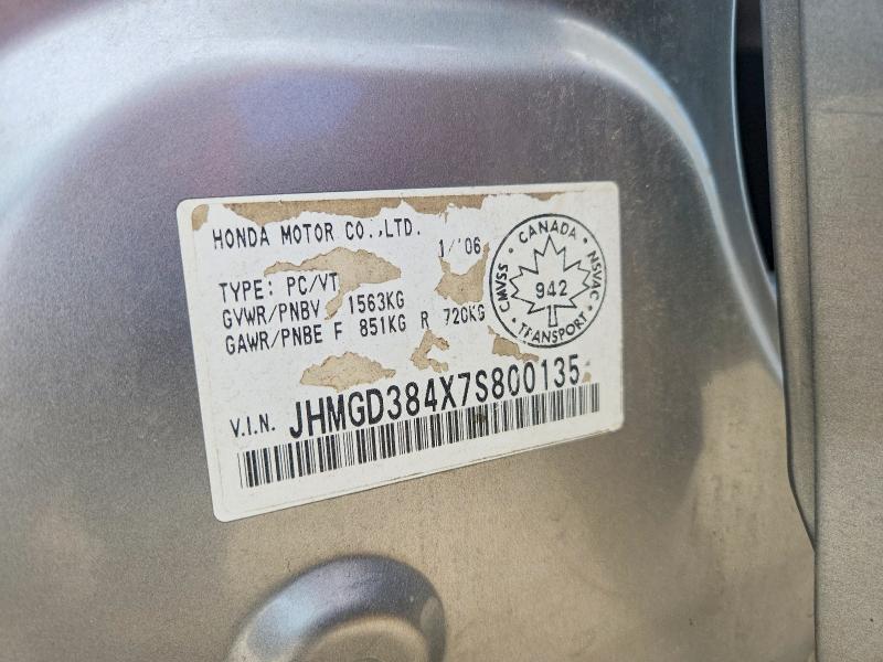 Продаж на аукціоні авто 2007 Honda Fit, vin: JHMGD384X7S800135, номер лоту: 65737496