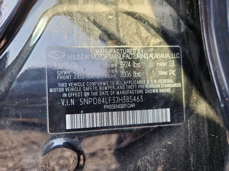 2018 Hyundai Elantra მანქანა იყიდება აუქციონზე, vin: 5NPD84LF3JH385463, აუქციონის ნომერი: 63968286