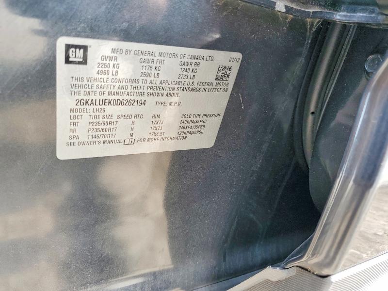 66967326 :رقم المزاد ، 2GKALUEK0D6262194 vin ، 2013 Gmc Terrain مزاد بيع