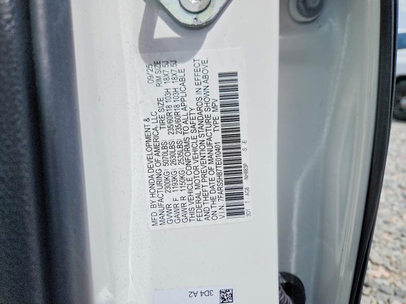 2026 Honda Cr-v მანქანა იყიდება აუქციონზე, vin: 7FARS5H87TE010401, აუქციონის ნომერი: 63220916