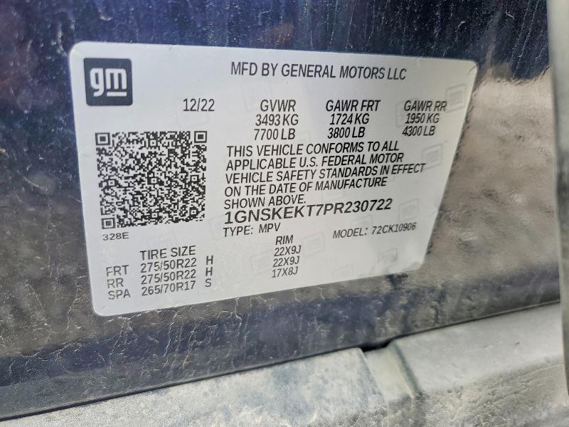 Aukcja sprzedaży 2023 Chevrolet Suburban, vin: 1GNSKEKT7PR230722, numer aukcji: 66369646