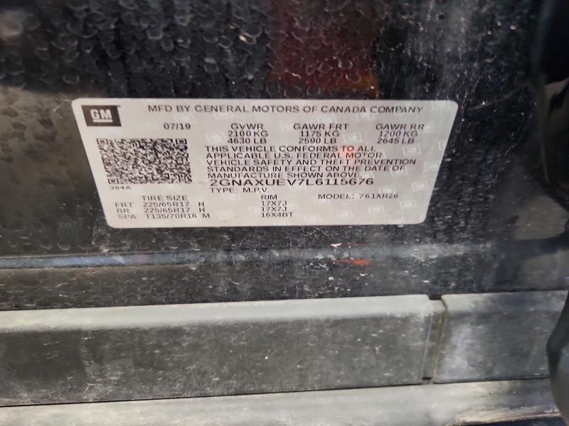 Продажа на аукционе авто 2020 Chevrolet Equinox, vin: 2GNAXUEV7L6115676, номер лота: 66546236