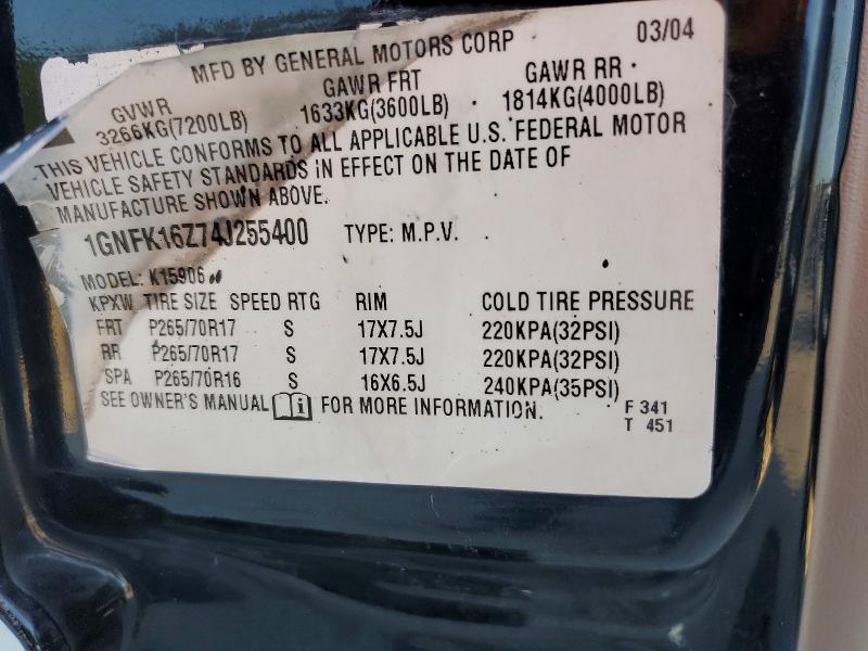 Aukcja sprzedaży 2004 Chevrolet Suburban, vin: 1GNFK16Z74J255400, numer aukcji: 64829906