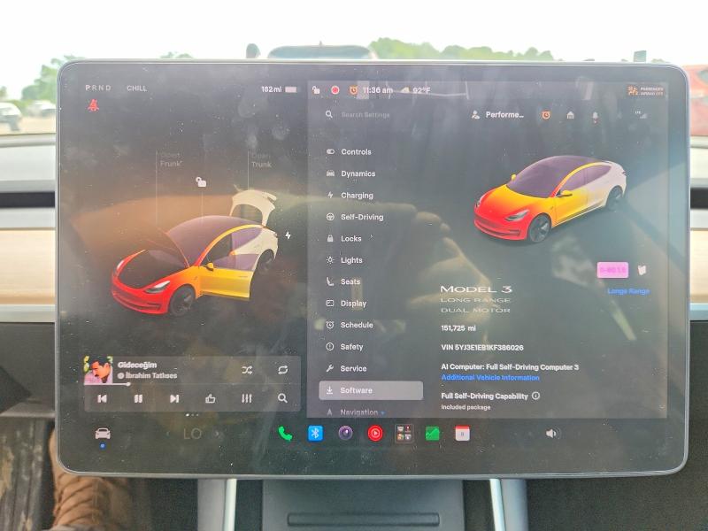 62940966 :رقم المزاد ، 5YJ3E1EB1KF386026 vin ، 2019 Tesla Model 3 مزاد بيع