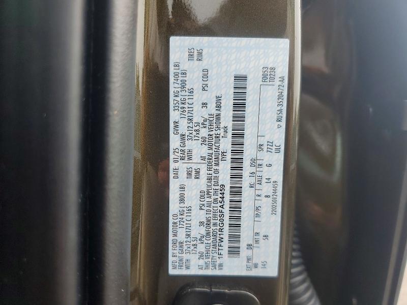 Продажа на аукционе авто 2025 Ford F150, vin: 1FTFW1RG0SFA54459, номер лота: 64102736
