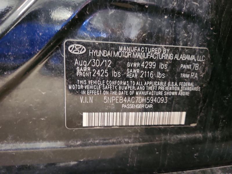 Продаж на аукціоні авто 2013 Hyundai Sonata, vin: 5NPEB4AC7DH594093, номер лоту: 65806276