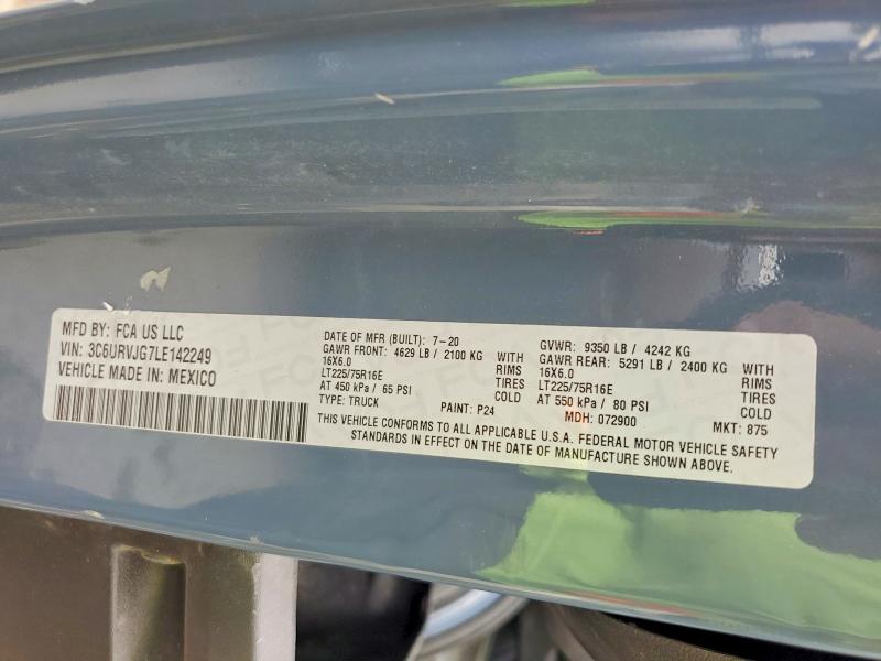 Продаж на аукціоні авто 2020 Ram Promaster 3500, vin: 3C6URVJG7LE142249, номер лоту: 67252556
