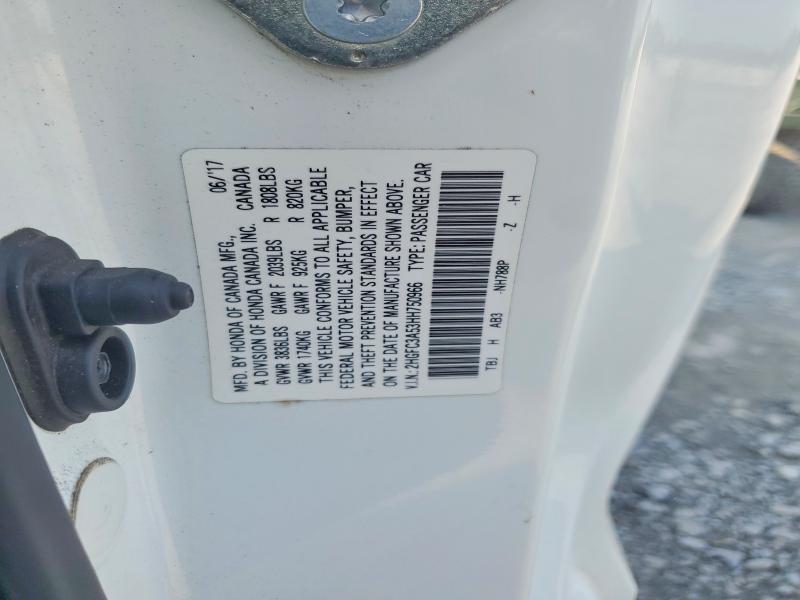 Продажа на аукционе авто 2017 Honda Civic, vin: 2HGFC3A53HH750966, номер лота: 64637546