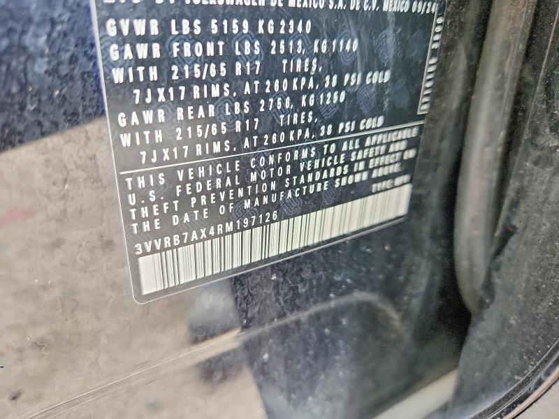 64633016 :رقم المزاد ، 3VVRB7AX4RM197126 vin ، 2024 Volkswagen Tiguan مزاد بيع