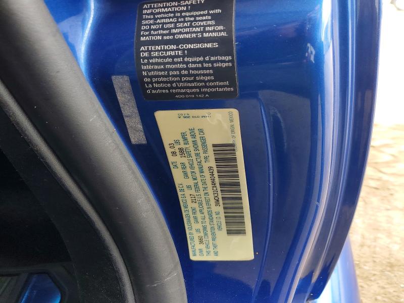 2004 Volkswagen New Beetle მანქანა იყიდება აუქციონზე, vin: 3VWCK31CX4M404439, აუქციონის ნომერი: 66978326
