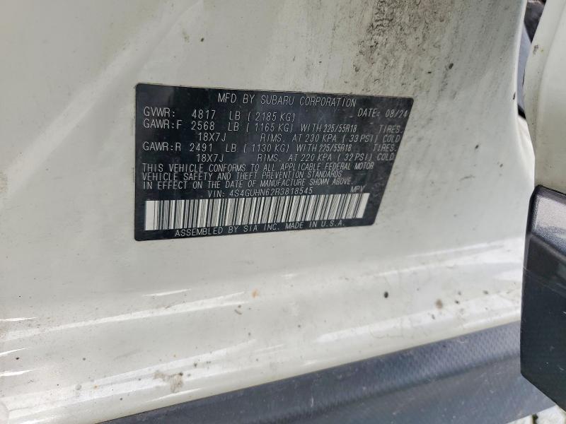62597146 :رقم المزاد ، 4S4GUHN62R3818545 vin ، 2024 Subaru Crosstrek مزاد بيع