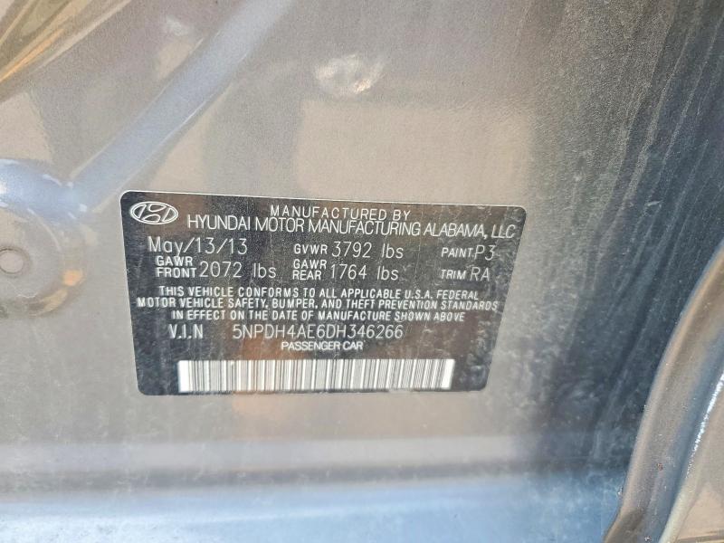Aukcja sprzedaży 2013 Hyundai Elantra, vin: 5NPDH4AE6DH346266, numer aukcji: 64158876