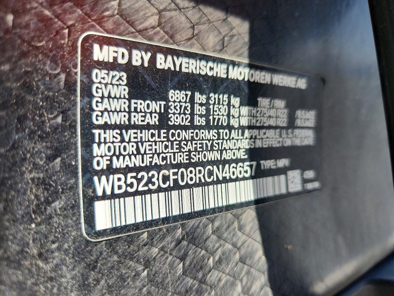 64292426 :رقم المزاد ، WB523CF08RCN46657 vin ، 2024 Bmw Ix مزاد بيع