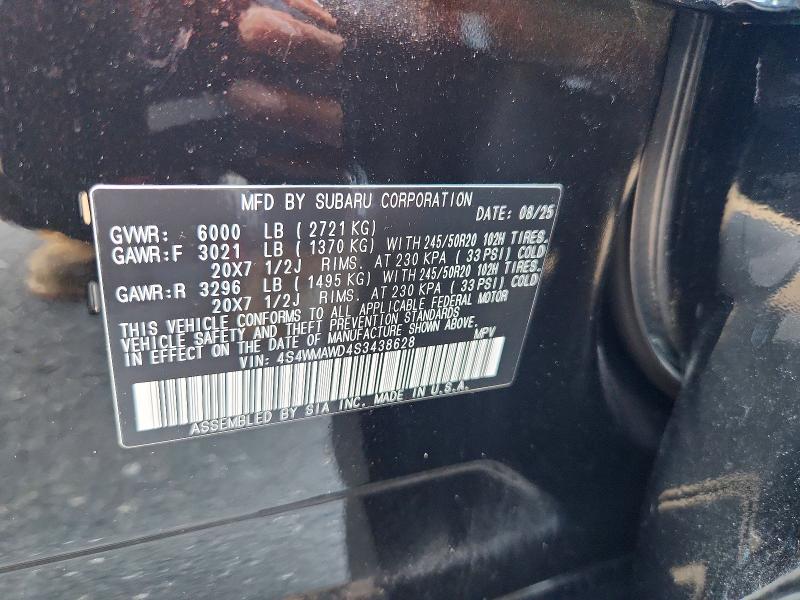 Aukcja sprzedaży 2025 Subaru Ascent, vin: 4S4WMAWD4S3438628, numer aukcji: 64053956