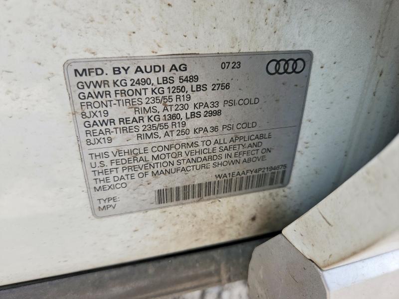 Aukcja sprzedaży 2023 Audi Q5, vin: WA1EAAFY4P2194675, numer aukcji: 63903856
