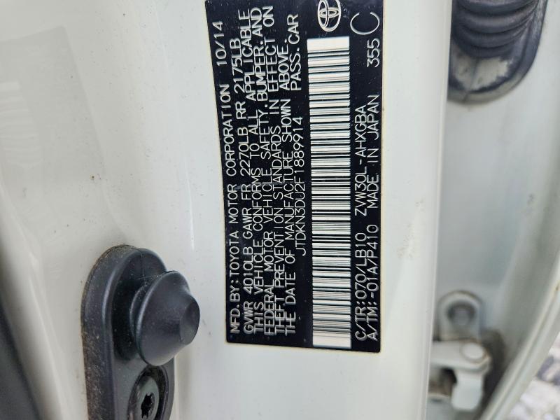 Продаж на аукціоні авто 2015 Toyota Prius, vin: JTDKN3DU2F1889914, номер лоту: 63797906
