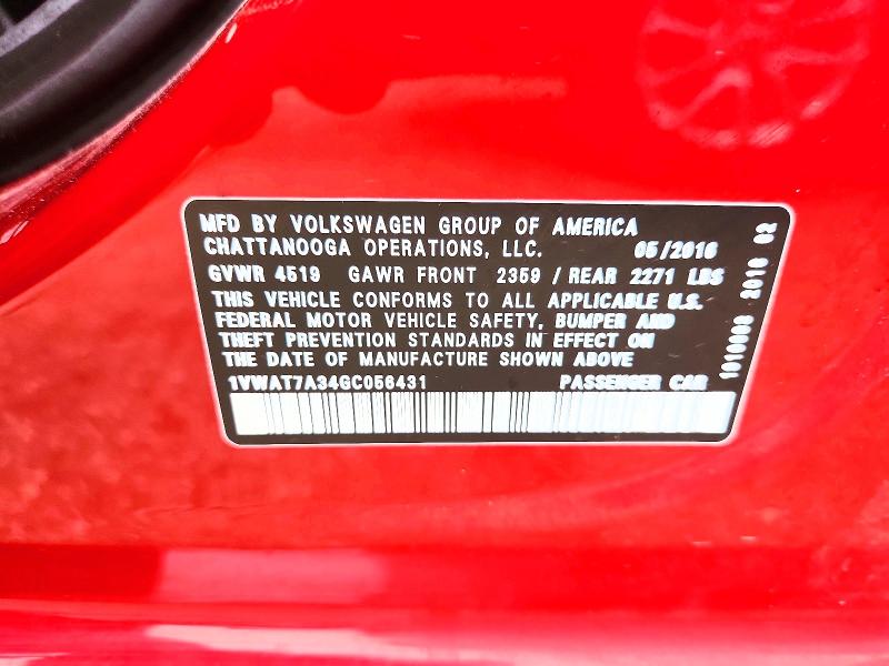 Продаж на аукціоні авто 2016 Volkswagen Passat, vin: 1VWAT7A34GC056431, номер лоту: 64639756