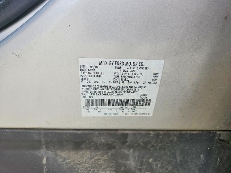 Aukcja sprzedaży 2018 Ford Explorer, vin: 1FM5K7DH5JGC02507, numer aukcji: 63644556