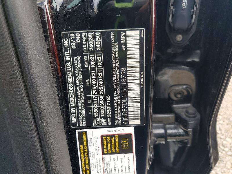 Продаж на аукціоні авто 2018 Mercedes-benz Gls, vin: 4JGDF7DE1JB118798, номер лоту: 63509096