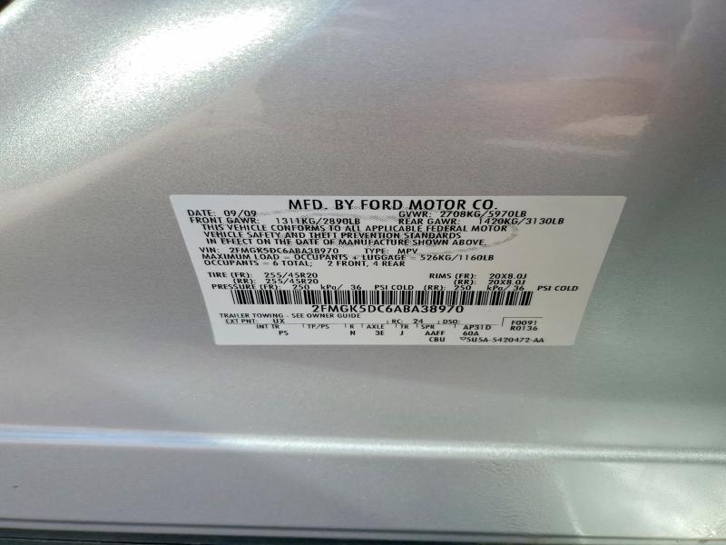 Продажа на аукционе авто 2010 Ford Flex, vin: 2FMGK5DC6ABA38970, номер лота: 64991246