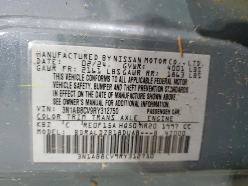 2024 Nissan Sentra მანქანა იყიდება აუქციონზე, vin: 3N1AB8CV9RY312750, აუქციონის ნომერი: 63285716